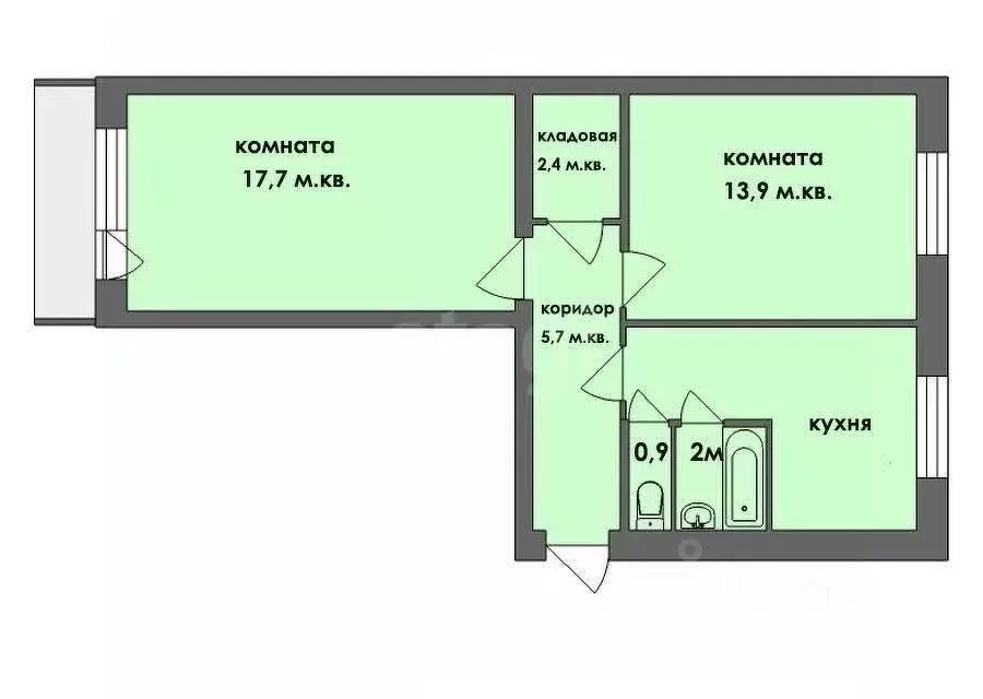 2-к кв. Тульская область, Суворов Садовая ул., 8 (47.4 м) - Фото 0