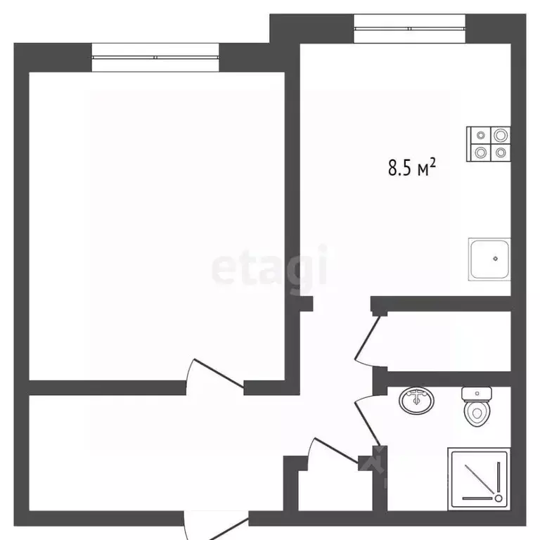Студия Москва просп. Маршала Жукова, 39К1 (33.6 м) - Фото 2