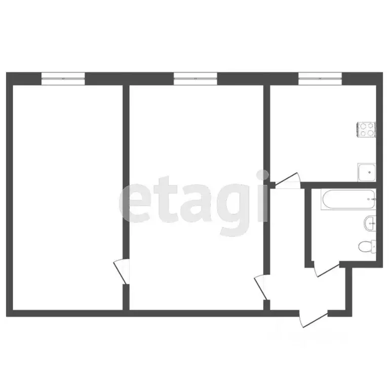 2-к кв. Тюменская область, Тюмень Жигулевская ул., 2 (41.9 м) - Фото 0
