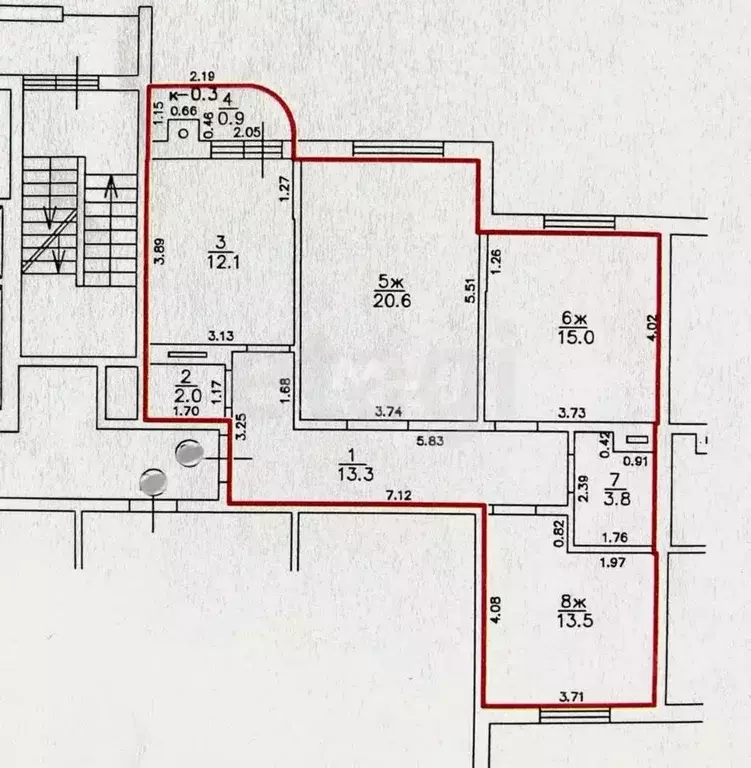 3-к кв. Калининградская область, Калининград Орудийная ул., 30Б (80.0 ... - Фото 2