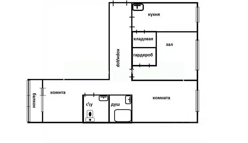 3-к кв. Томская область, Томск ул. Пушкина, 37 (64.6 м) - Фото 1