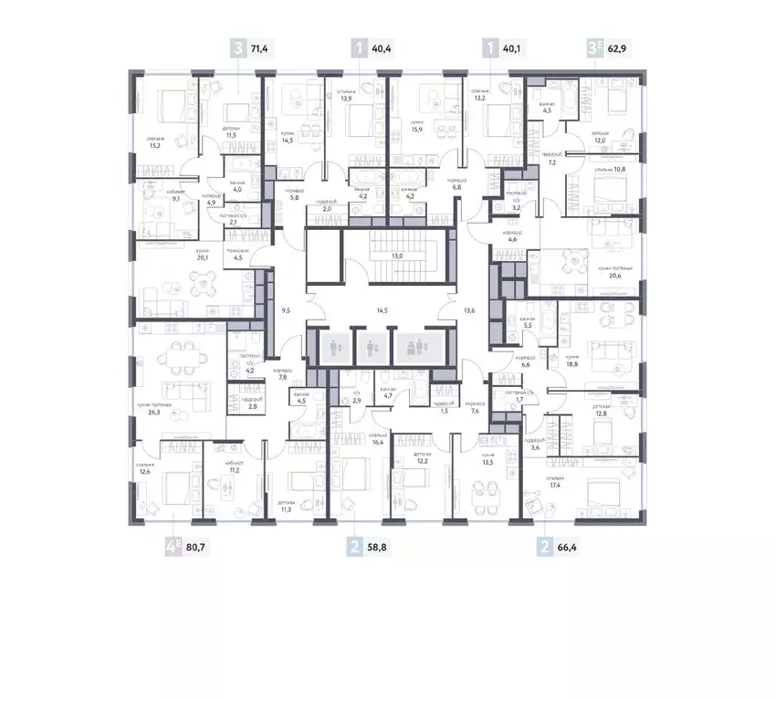 4-к кв. Москва Сиреневый парк жилой комплекс (80.6 м) - Фото 2