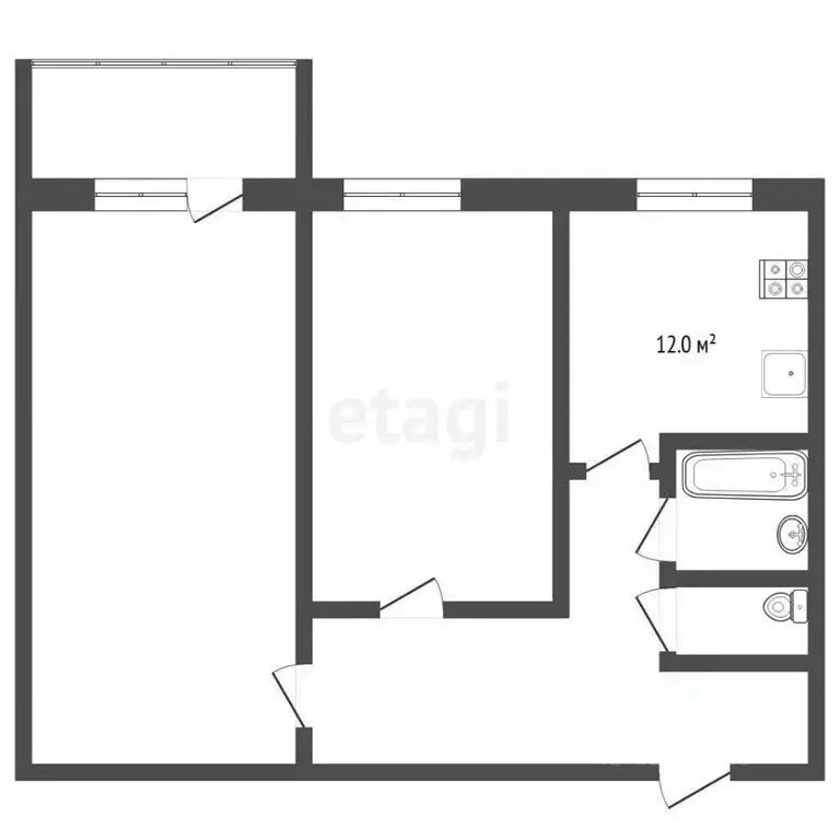 2-к кв. Тюменская область, Тюмень ул. 50 лет Октября, 70 (50.0 м) - Фото 0