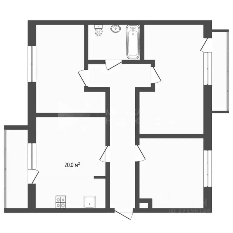 4-к кв. Тюменская область, Тюмень Солнечный проезд, 22 (81.5 м) - Фото 2