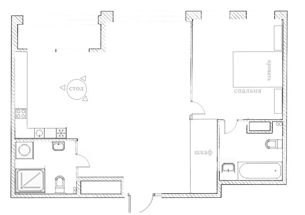 2-комнатная квартира: Санкт-Петербург, улица Челюскина, 6 (55.8 м) - Фото 1