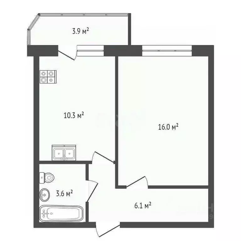 1-к кв. Вологодская область, Вологда ул. Летчика Каберова, 11А (37.2 ... - Фото 2