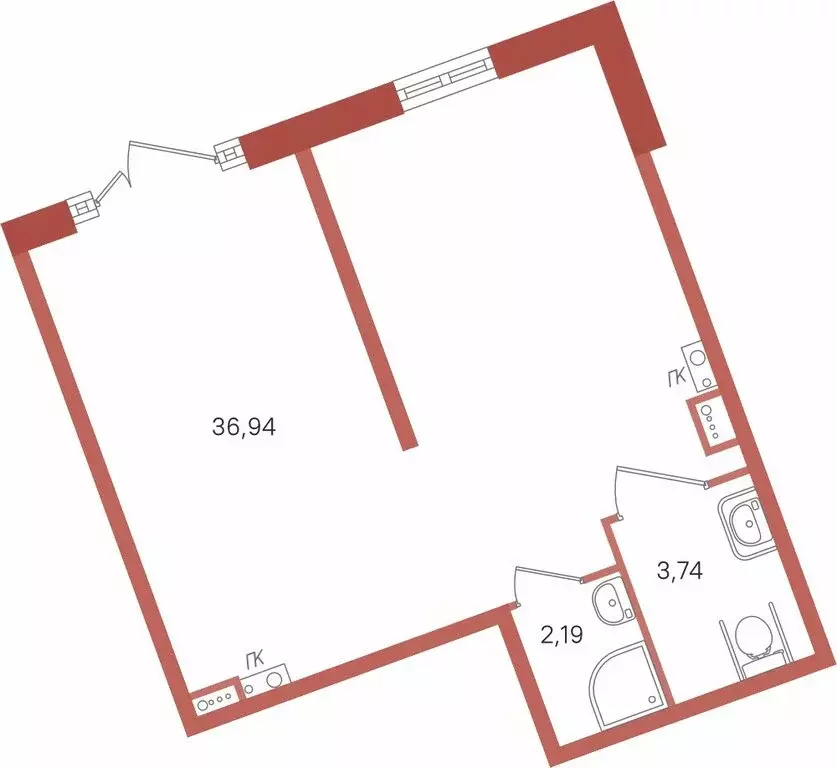 Помещение свободного назначения (42.87 м) - Фото 2