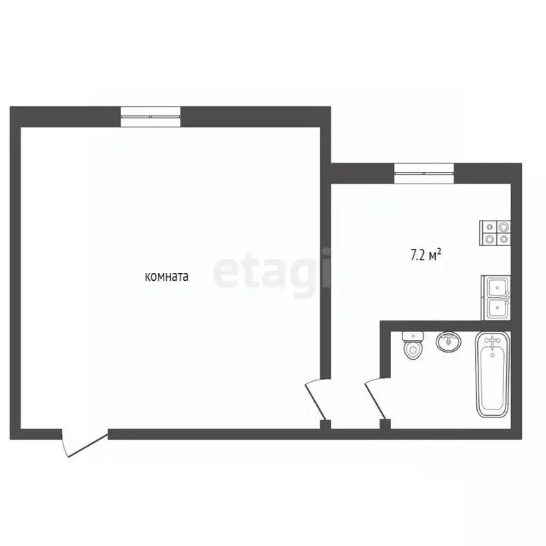 1-к кв. Хабаровский край, Комсомольск-на-Амуре Дружба мкр, 32 (36.5 м) - Фото 2