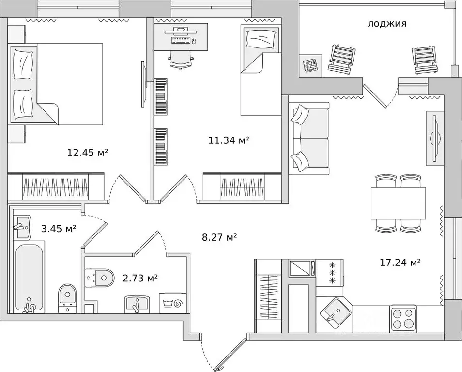 2-к кв. Санкт-Петербург ул. Плесецкая, 24 (60.92 м) - Фото 0