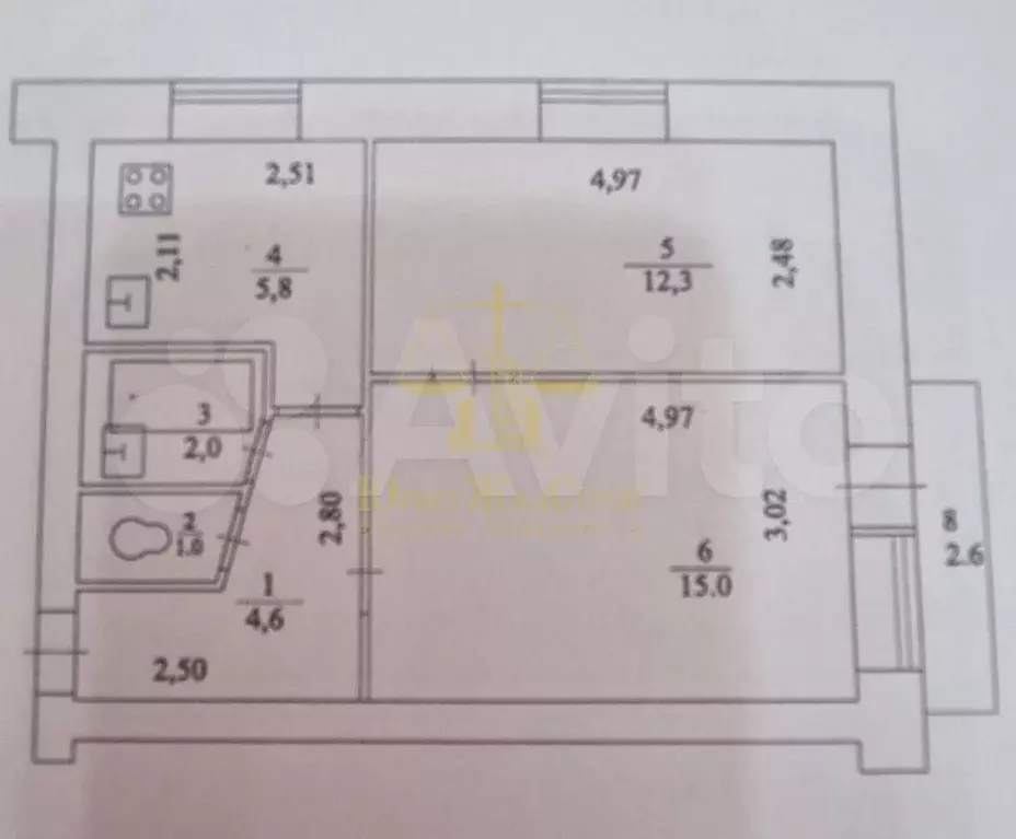 2-к. квартира, 42 м, 2/5 эт. - Фото 0