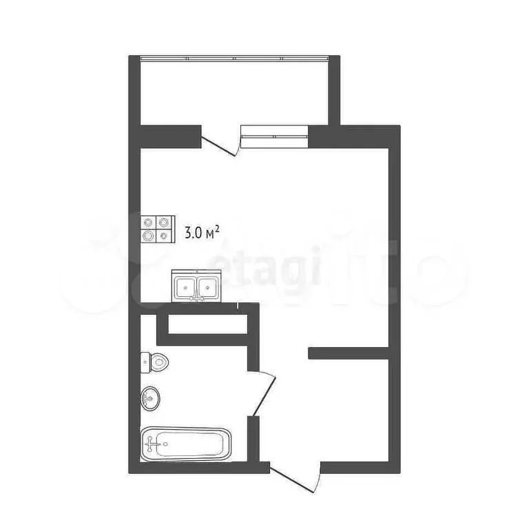 Квартира-студия, 24,5 м, 6/18 эт. - Фото 0