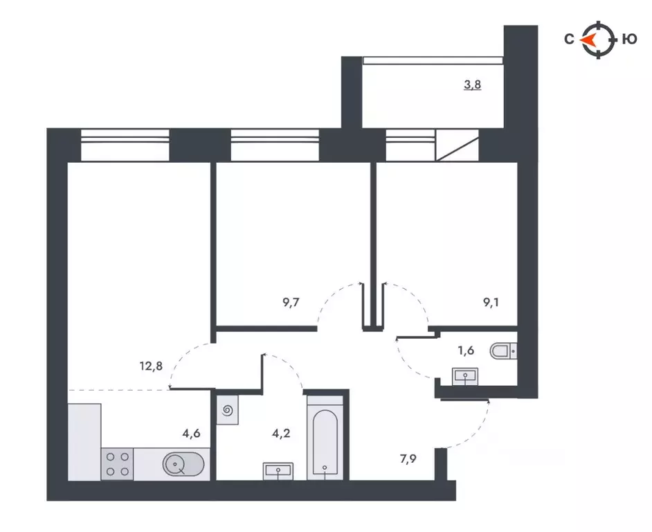 3-к кв. Кировская область, Киров ул. Капитана Дорофеева, 24 (53.7 м) - Фото 1