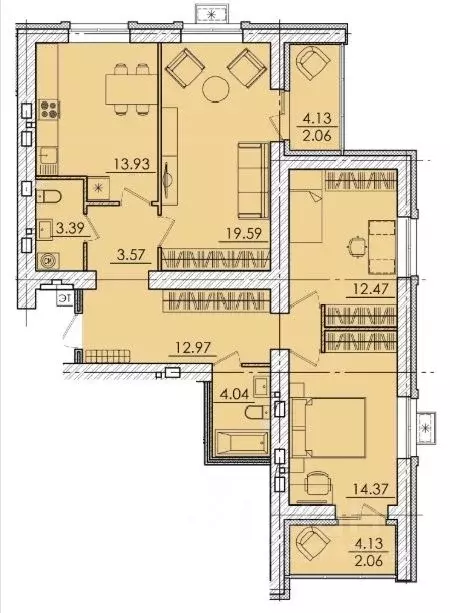 3-к кв. Пензенская область, Пенза ул. Герцена, с106 (92.59 м) - Фото 1