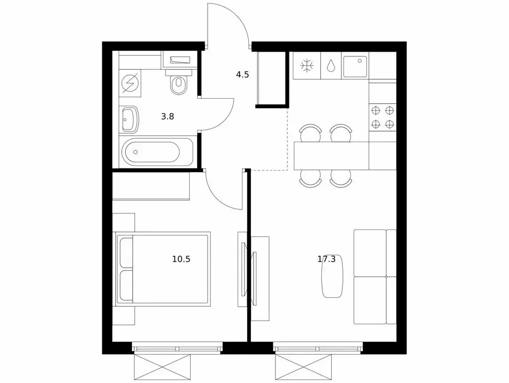 1-комнатная квартира: Мытищи, жилой комплекс Яуза Парк (36.1 м) - Фото 1