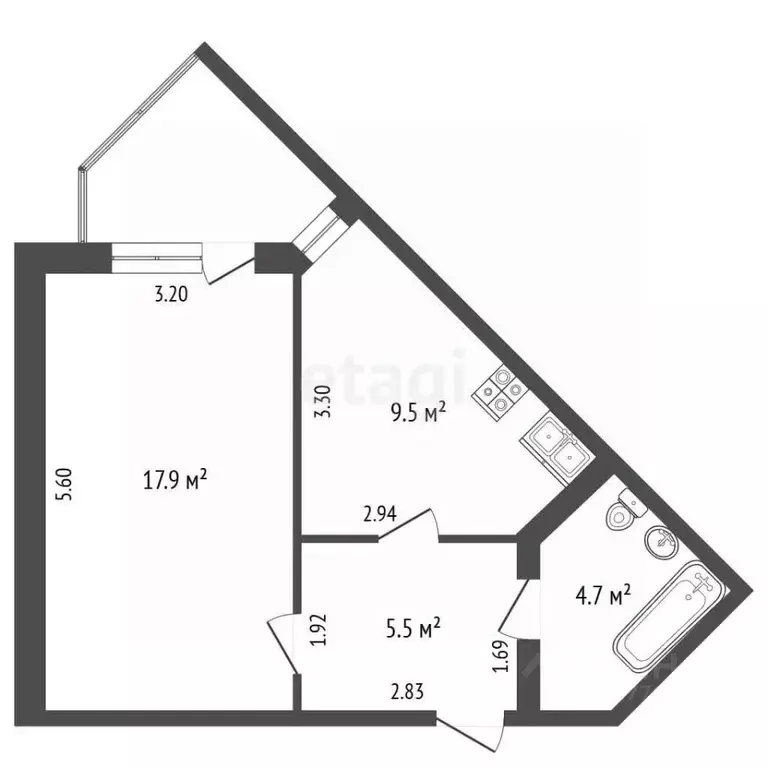 1-к кв. Ямало-Ненецкий АО, Новый Уренгой Юбилейный мкр, 3/3А (36.3 м) - Фото 2