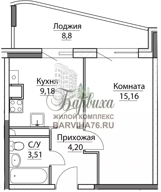1-к кв. Ярославская область, Ярославский муниципальный округ, пос. ... - Фото 0