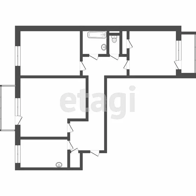 3-комнатная квартира: Томск, Водопроводная улица, 11 (66.3 м) - Фото 1