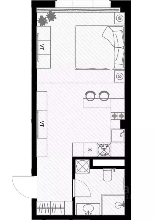 Студия Краснодарский край, Сочи ул. Ленина, 290/8к2 (32.7 м) - Фото 0