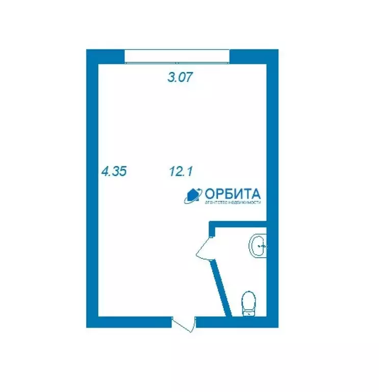 Квартира-студия: Тюмень, улица Энергетиков, 47 (17.6 м) - Фото 0