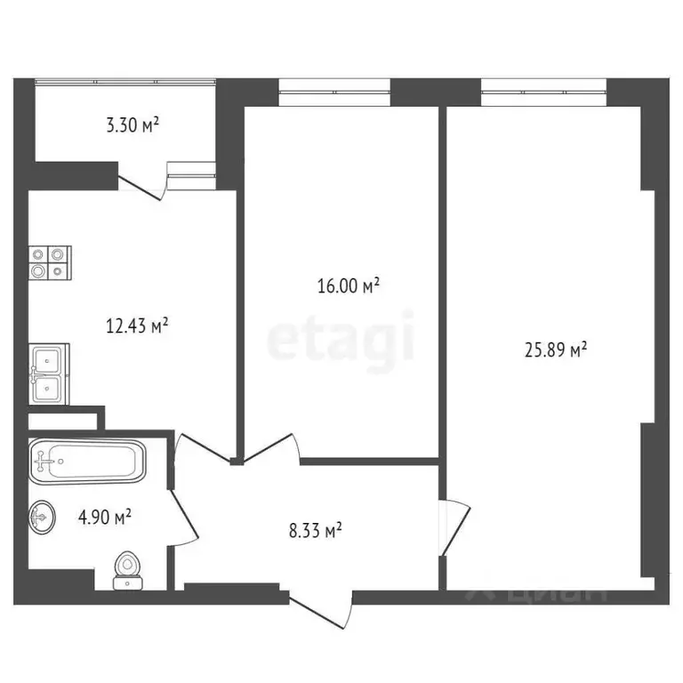 2-к кв. Самарская область, Самара Осетинская ул., 19 (72.0 м) - Фото 1