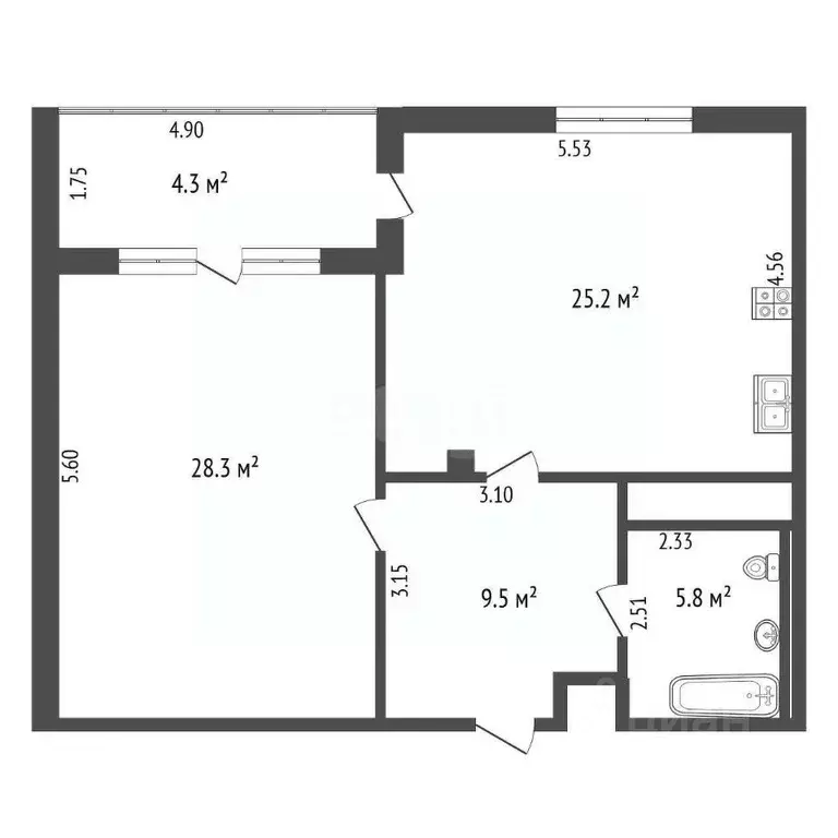 1-к кв. Крым, Евпатория ул. Полупанова, 27А (73.1 м) - Фото 1