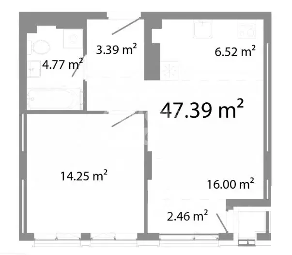 2-к кв. Челябинская область, Челябинск ул. Худякова, 18/3 (47.0 м) - Фото 2