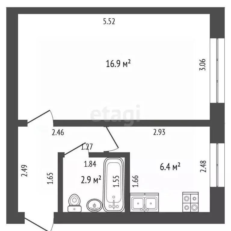 1-к кв. Тамбовская область, Тамбов Студенецкая набережная ул., 3А ... - Фото 1