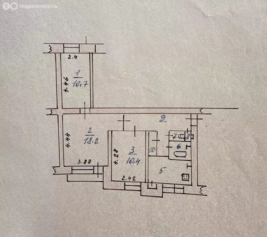 3-комнатная квартира: Елабуга, улица Габдуллы Тукая, 41А (65 м) - Фото 2