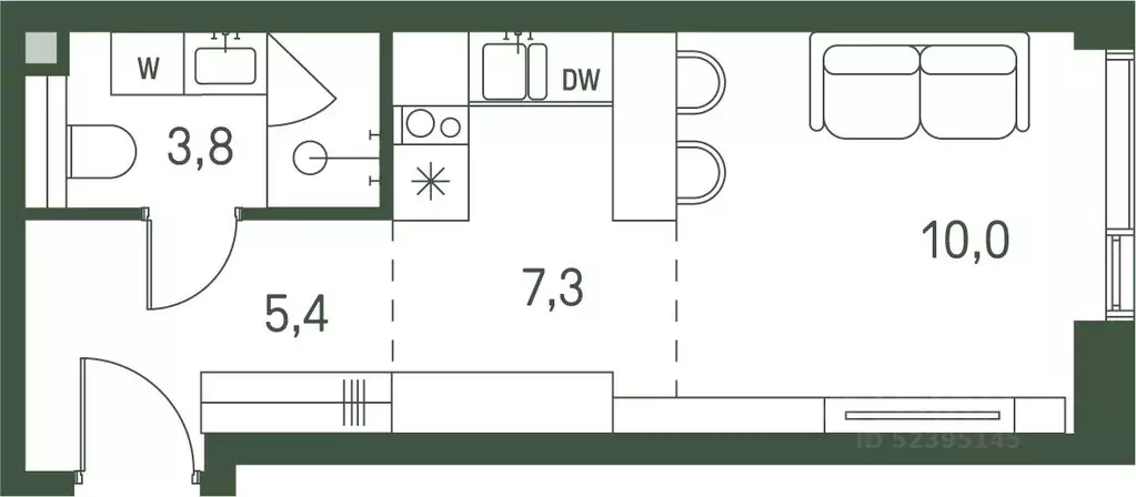 Студия Москва Моментс жилой комплекс, к2.1 (26.5 м) - Фото 0