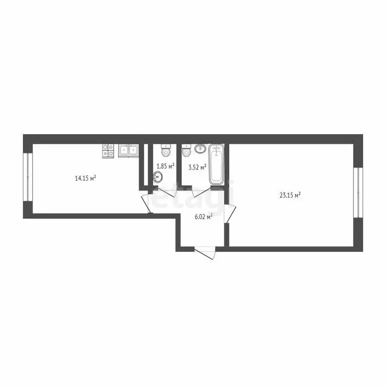 1-комнатная квартира: Николаевка, Челышевская улица, 3 (47.5 м) - Фото 0