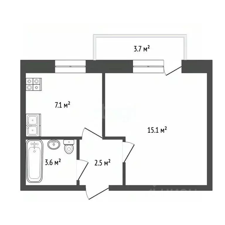 1-к кв. Вологодская область, Вологда ул. Летчика Каберова, 3А (28.1 м) - Фото 0