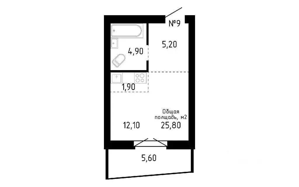 Студия Алтайский край, Барнаул ул. Никитина, 10 (25.8 м) - Фото 0