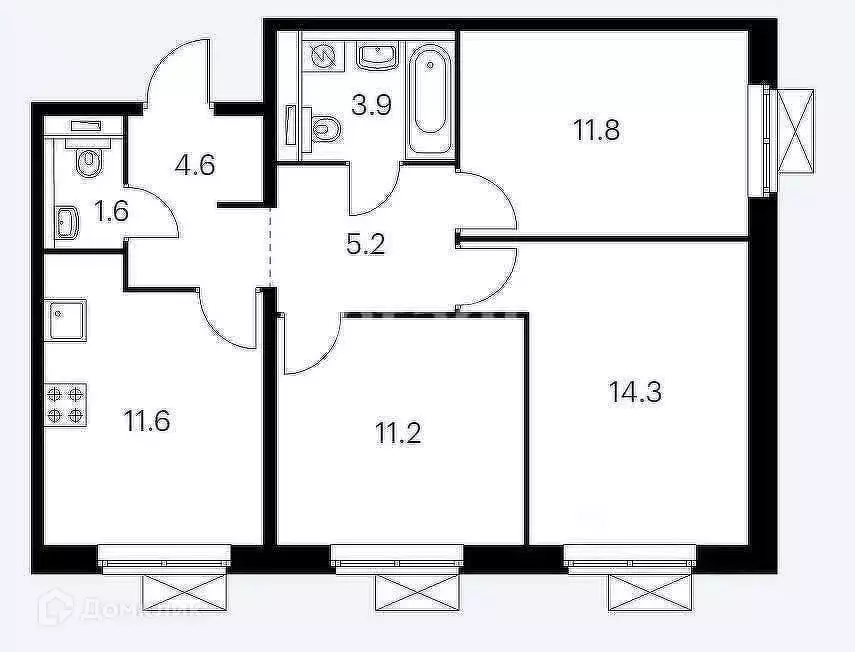 Продаётся 3-к квартира, 64.2 м - Фото 1