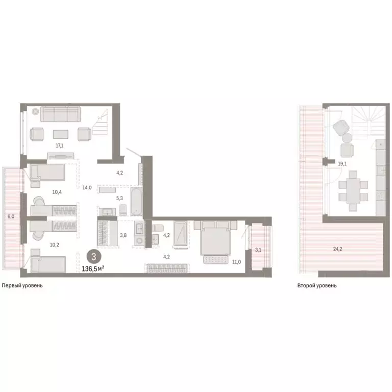 3-комнатная квартира: Тюмень, улица Республики, 205к3 (136.52 м) - Фото 2