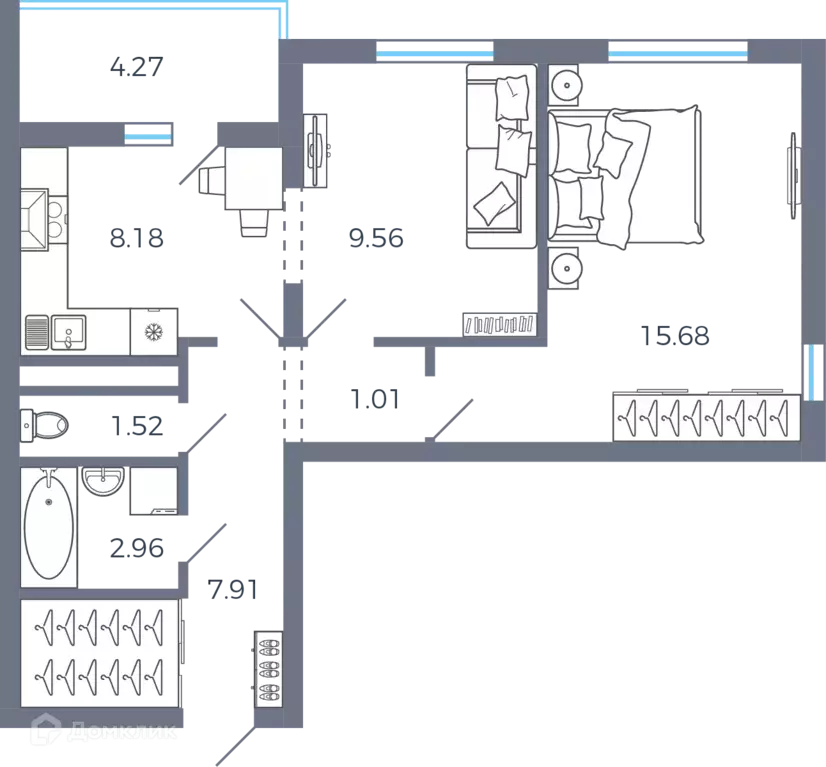 Продаётся 2-к квартира, 49.4 м - Фото 0
