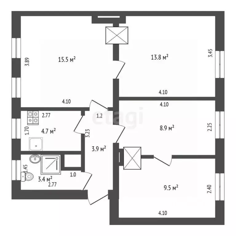 Комната Калининградская область, Калининград ул. Баумана, 4 (37.0 м) - Фото 2