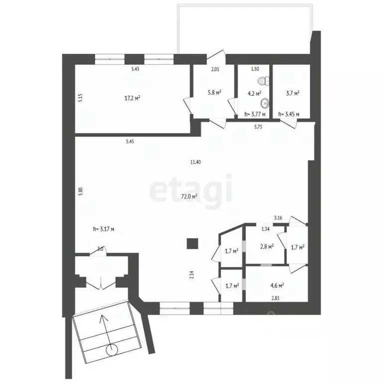 Торговая площадь в Мордовия, Саранск просп. Ленина, 30А (122 м) - Фото 2