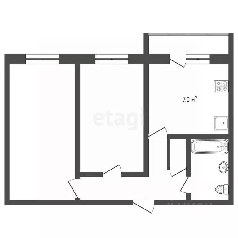 2-к кв. Владимирская область, Муром ул. Машинистов, 5 (42.7 м) - Фото 2