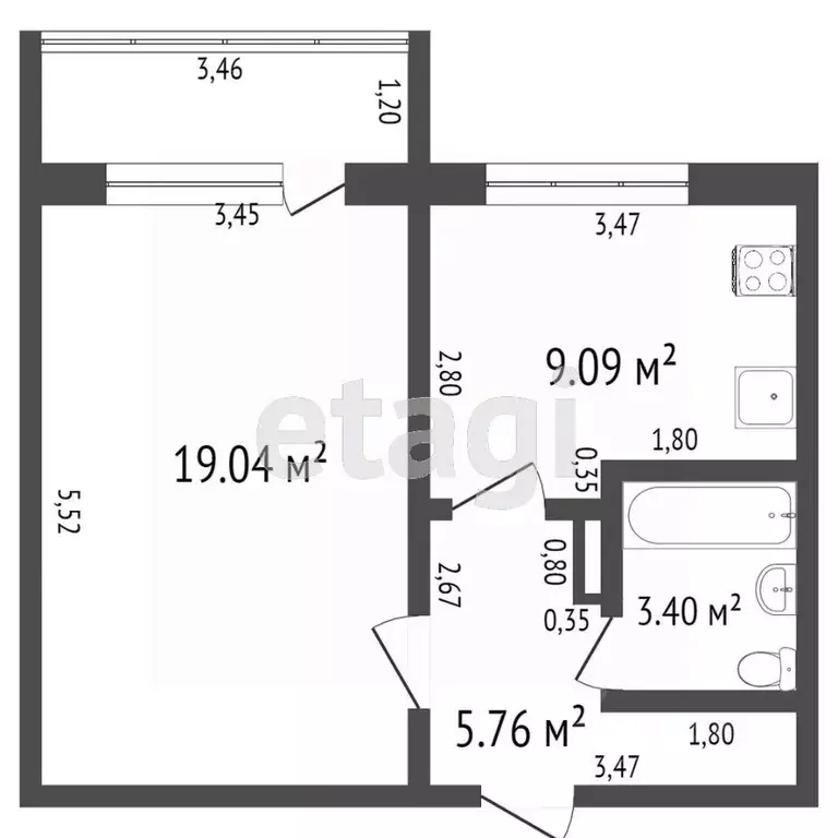 1-к кв. Ульяновская область, Ульяновск ул. Карбышева, 19 (37.0 м) - Фото 2