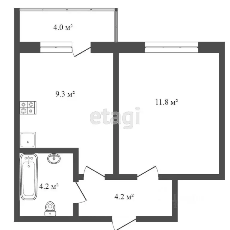 1-к кв. Краснодарский край, Новороссийск ул. Герцена, 3Ак1 (29.6 м) - Фото 2