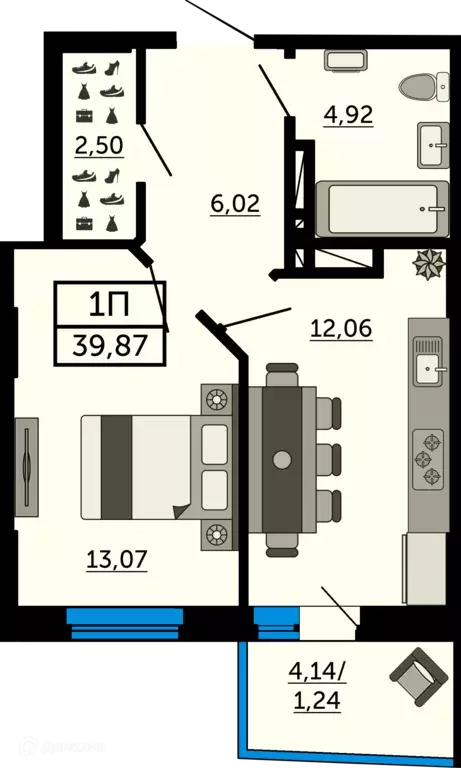 Продаётся 1-к квартира, 39.4 м - Фото 0