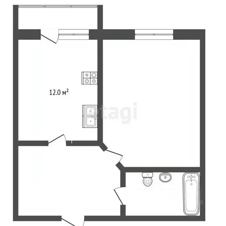 1-к кв. Тамбовская область, Тамбов Магистральная ул., 41к7 (39.8 м) - Фото 2