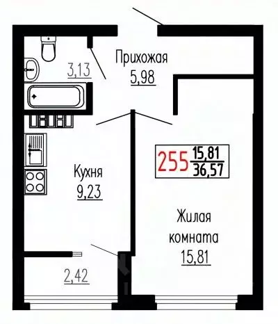 1-к кв. Свердловская область, Екатеринбург ул. Лыжников, 3 (36.6 м) - Фото 0
