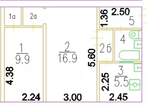 2-к кв. Москва Большая Черкизовская ул., 28К1 (42.7 м) - Фото 2