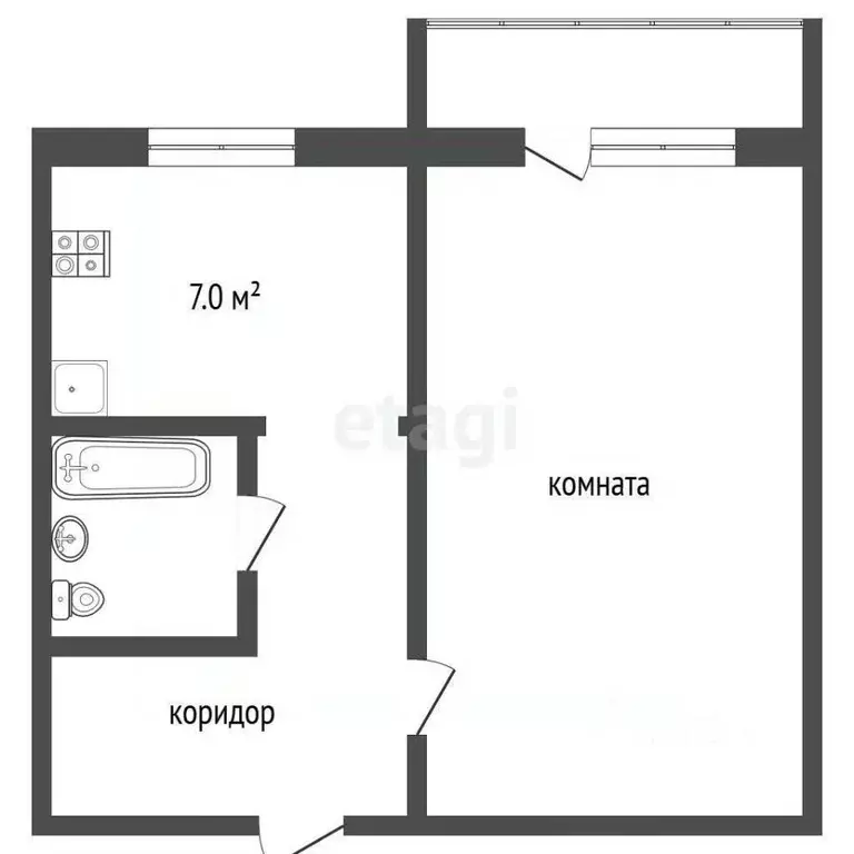 1-к кв. Ярославская область, Ярославль ул. Папанина, 10 (33.5 м) - Фото 2