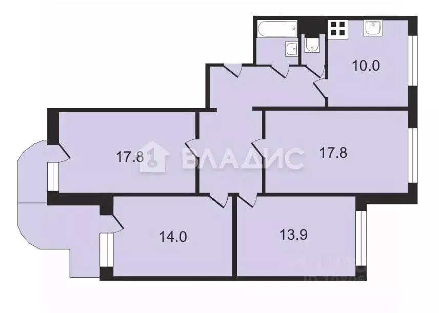 4-к кв. Москва Южнобутовская ул., 121 (96.0 м) - Фото 1