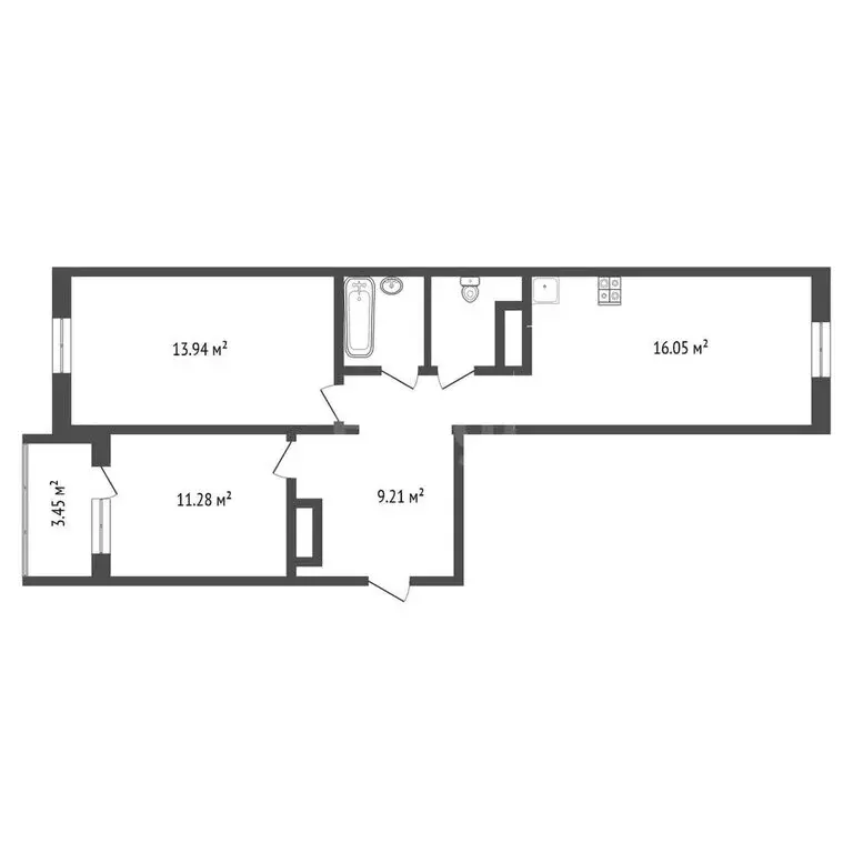 2-комнатная квартира: Тюмень, Заполярная улица, 11к1 (56 м) - Фото 0