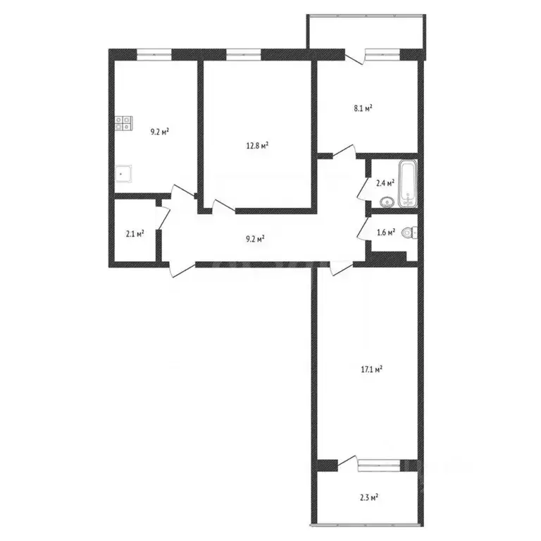 3-к кв. Нижегородская область, Нижний Новгород Гордеевская ул., 44 ... - Фото 2