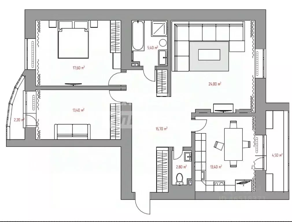 3-к кв. Тюменская область, Тюмень ул. Максима Горького, 83 (93.3 м) - Фото 1