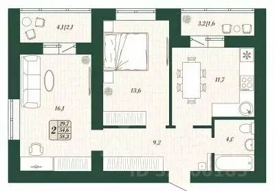 2-к кв. Самарская область, Волжский район, Смышляевка городское ... - Фото 1